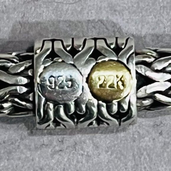 John Hardy Palu Silver 925 and 22k Gold Bracelet - Picture 4 of 7